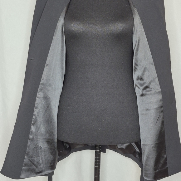 Good American Black Button-Front Trench Style Belted Blazer - Size 0/XS - Picture 12 of 16